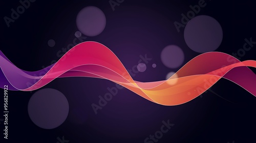 Abstract Colorful Waves with Bokeh Effect
