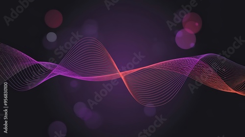 Abstract Colorful Waves with Bokeh Background