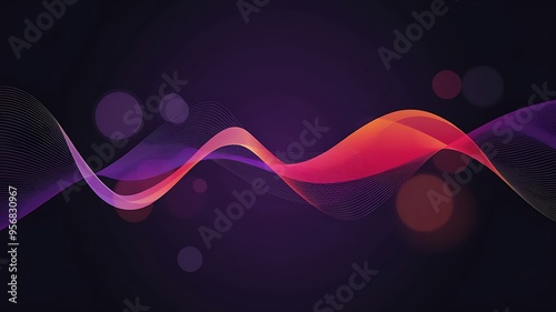 Abstract Colorful Waves with Bokeh Background