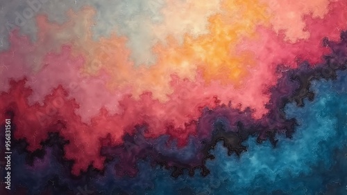 Abstract Painting with Vibrant Colors