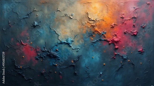 Abstract Painting with Vibrant Colors