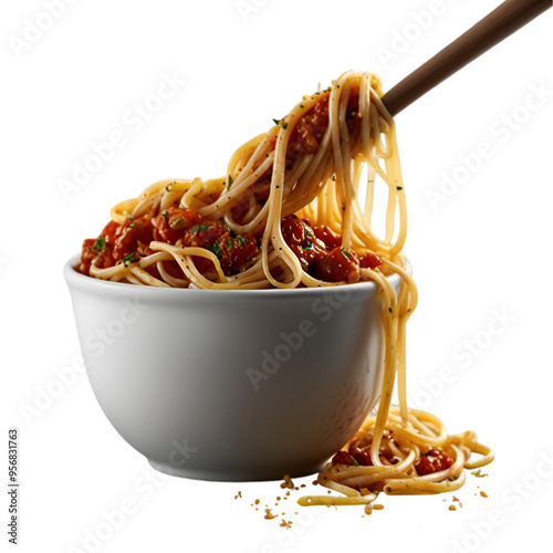 Spaqhetti cabonara on a transparent background
 photo