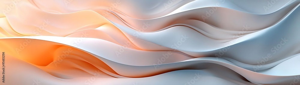 Abstract 3D Wavy Background with Peach and White Colors Abstract 3D Wavy Background with Peach and White Colors