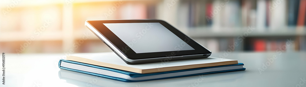 E Reader and Notebook Isolated Vector concept as A modern isolated vector of an e reader and notebook on a white background symbolizing digital reading and note taking in online education. Ideal for c E Reader and Notebook Isolated Vector concept as A modern isolated vector of an e reader and notebook on a white background symbolizing digital reading and note taking in online education. Ideal for c
