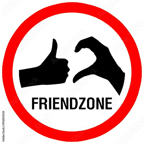 illustratiion of a friendzone area sign, friendzone territory sign, friendzone 