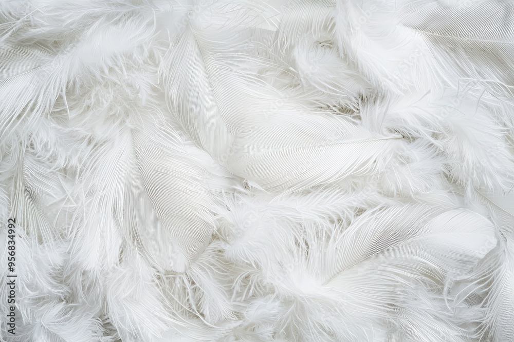 Obraz premium White feathers close up