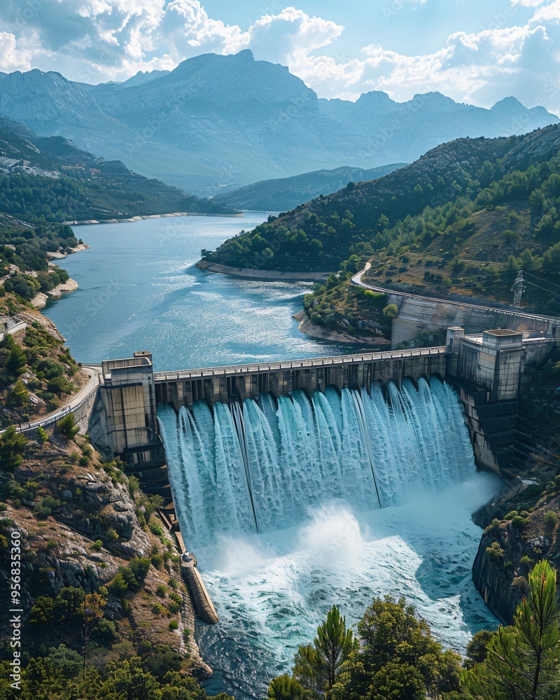 hydroelectric power plant in mountain autumns hydroelectric power plant in mountain autumns