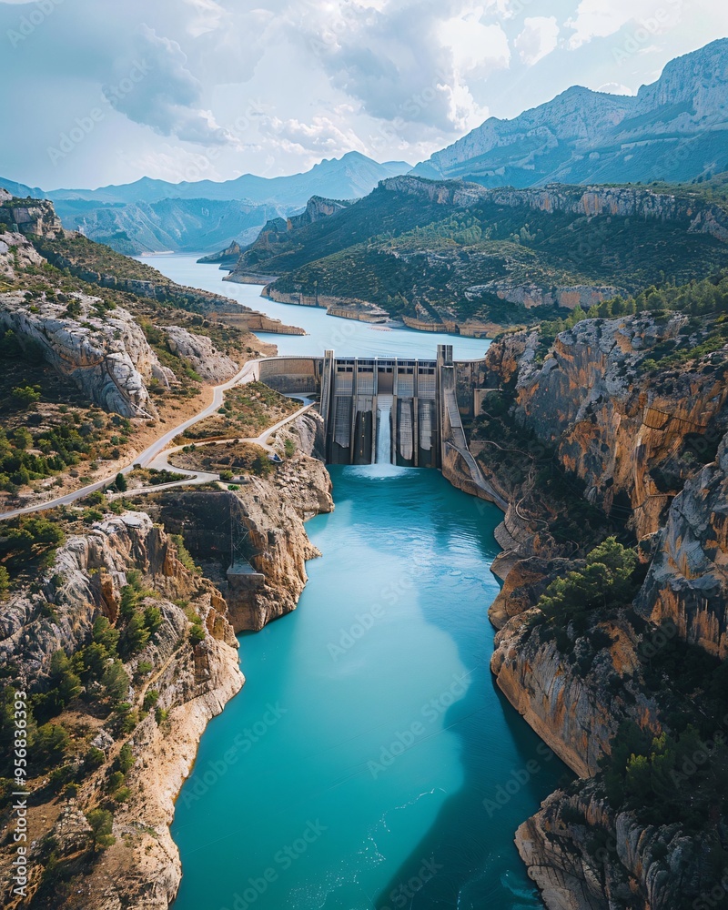 hydroelectric power plant in mountain autumns hydroelectric power plant in mountain autumns