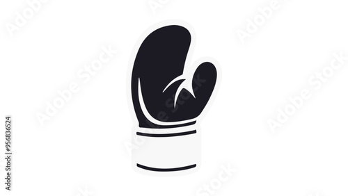 simple illustration of kitchen glove for hot dishes