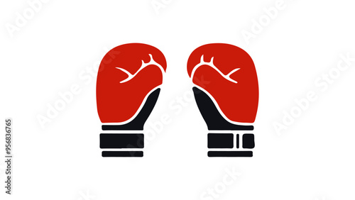 simple boxing gloves, vector illustration of boxing gloves, simple boxing gloves illustration, 