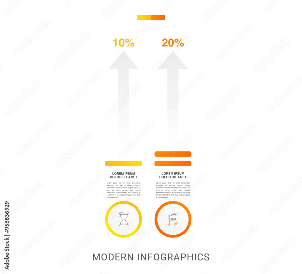 Presentation of modern vector infographic. Business template with 2 ...