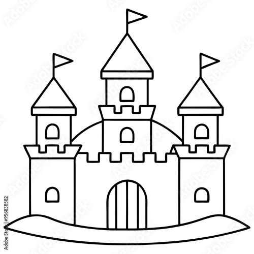 Castle surrounded by a moat
