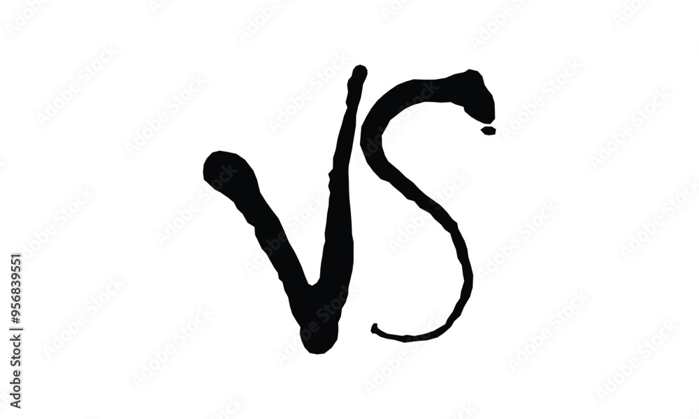 Fototapeta premium VS versus letters vector icon, VS versus symbol for confrontation or opposition design concept