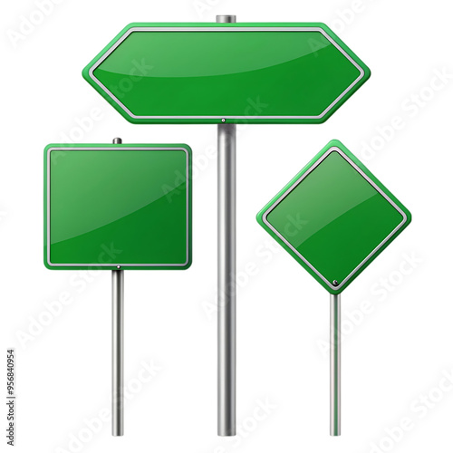 blank green road sign