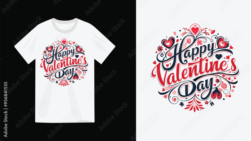 happy valentine's day t-shirt lettering design