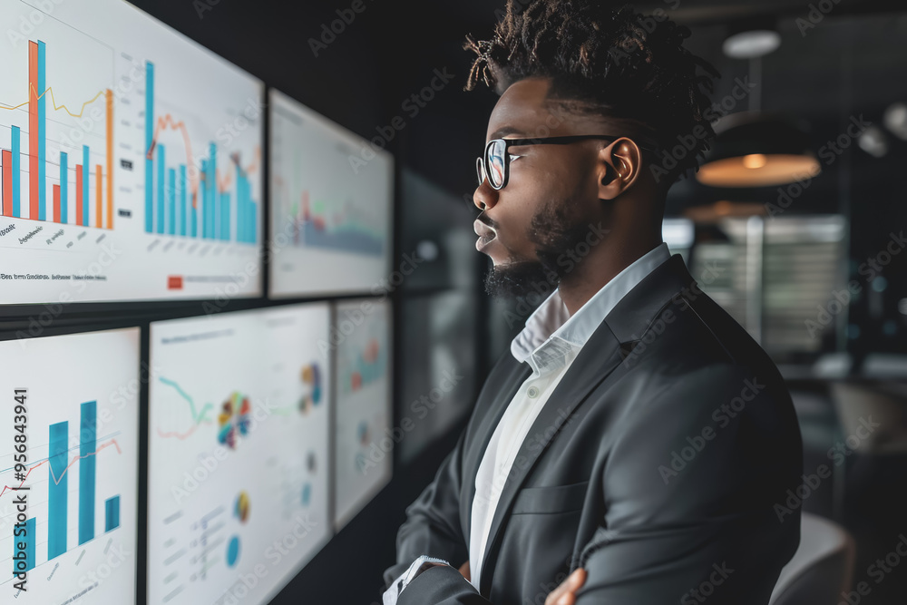 Photo of A businessperson giving a presentation on financial growth in a conference room. Photo of A businessperson giving a presentation on financial growth in a conference room.