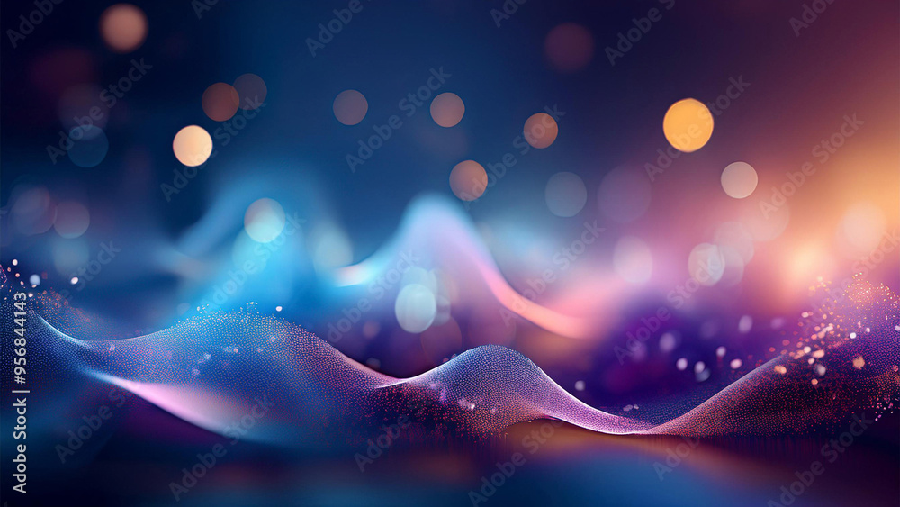 Fundo abstrato. Forma de onda, batida de som, agua fervendo. Tons de azul, amarelo, rosa, violeta, alaranjado. Luzes desfocadas de fundo. Banner site, fundo de tela, proteção de tela, apresentações. Fundo abstrato. Forma de onda, batida de som, agua fervendo. Tons de azul, amarelo, rosa, violeta, alaranjado. Luzes desfocadas de fundo. Banner site, fundo de tela, proteção de tela, apresentações.