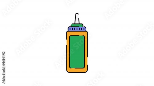 Sauce Container Motion Graphic, Animated Alpha channel, transparent background. 4K resolution loop animation. 