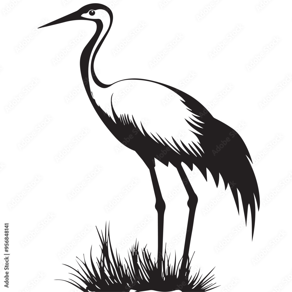 Crane in cartoon, doodle style . Image for t-shirt, web, mobile apps and ui. Isolated 2d vector illustration in logo, icon, sketch style, Eps 10, black and white. AI Generative Crane in cartoon, doodle style . Image for t-shirt, web, mobile apps and ui. Isolated 2d vector illustration in logo, icon, sketch style, Eps 10, black and white. AI Generative