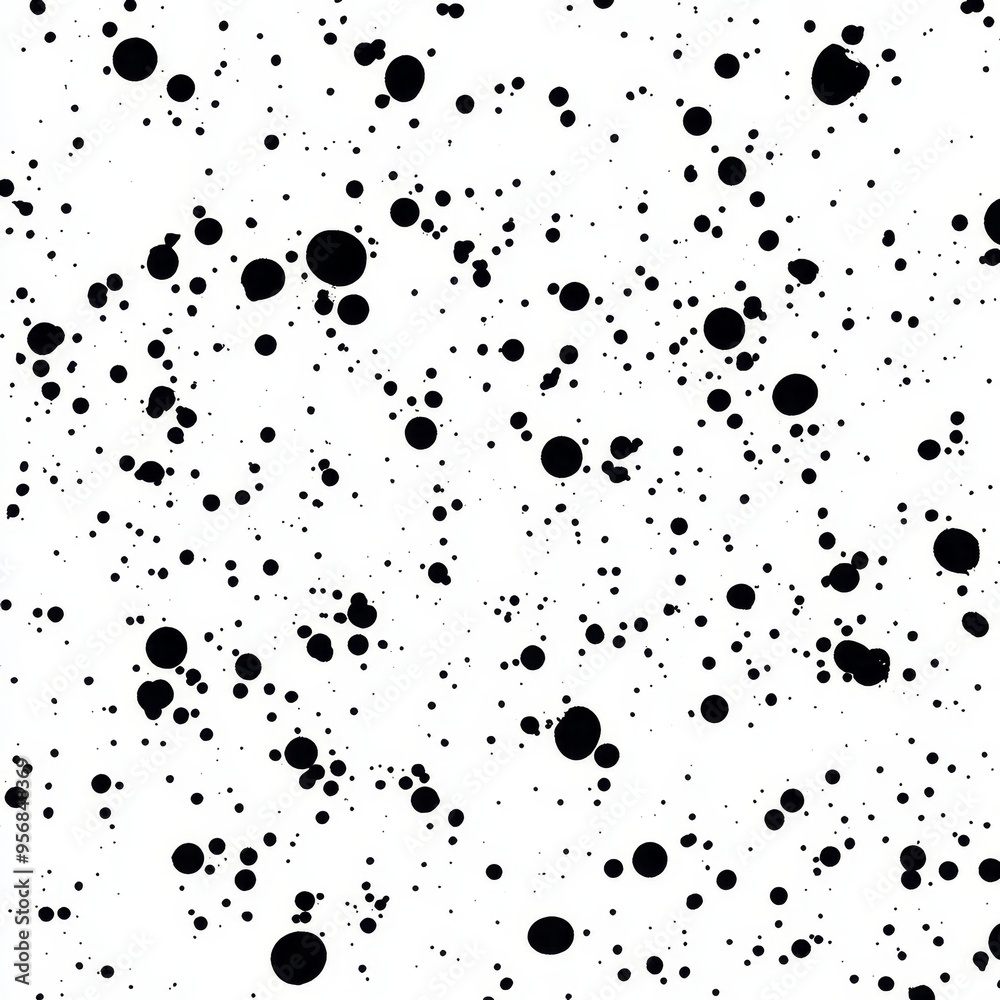 Small black spots scattered across a white isolated background creating a unique pattern Small black spots scattered across a white isolated background creating a unique pattern