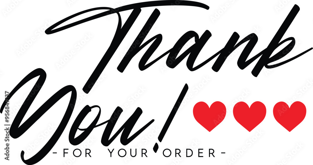 Obraz premium Thank You for Your Order. Elegant Thank You for Your Order Design with Stylish Graphics. Sophisticated Thank You for Your Purchase Image with Modern Elements. Chic Thank You for Your Order Graphic 