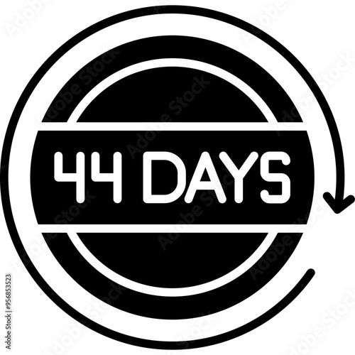 44 Days Return Icon