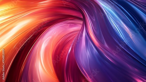 Abstract Swirling Background of Red, Orange, Pink, and Blue Colors