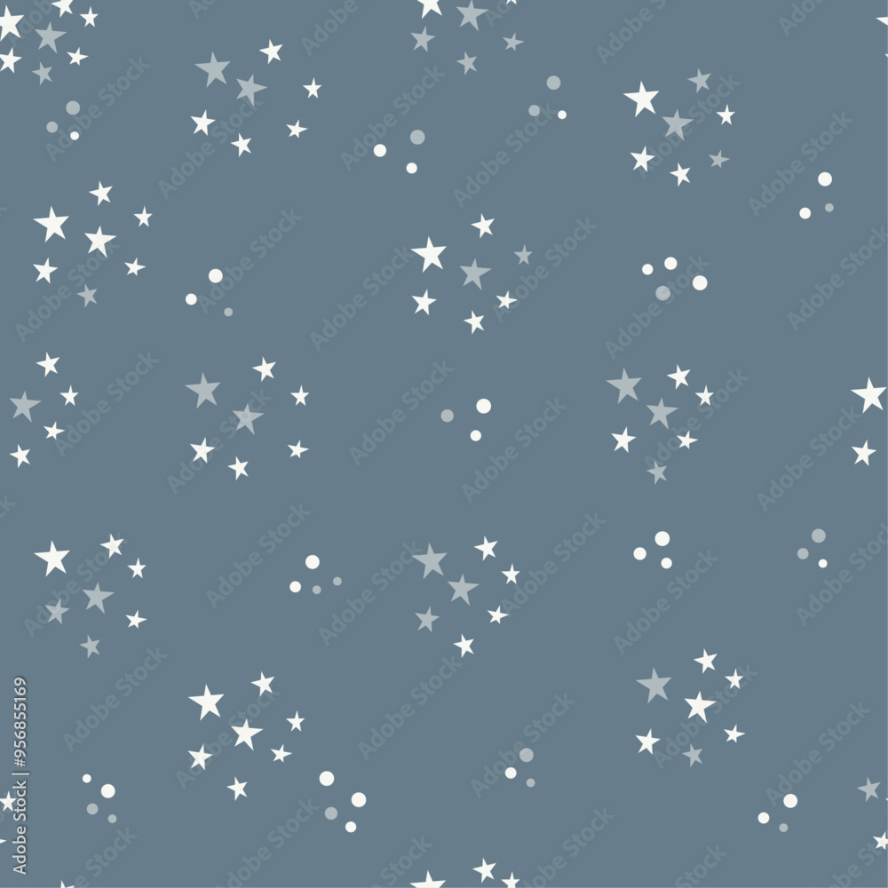 Starry night on blue background with stars. Vector illustration. Starry night on blue background with stars. Vector illustration.