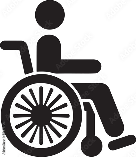 wheelchair silhouette vector, Man on a wheelchair silhouette