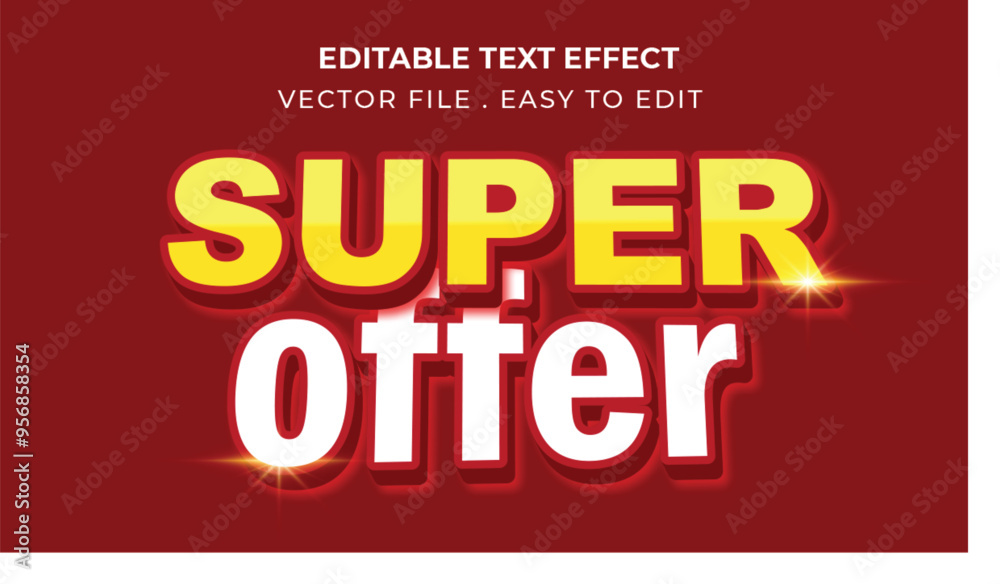 super offer typography Editable text effect 3d Traditional Cartoon template style premium vector super offer typography Editable text effect 3d Traditional Cartoon template style premium vector