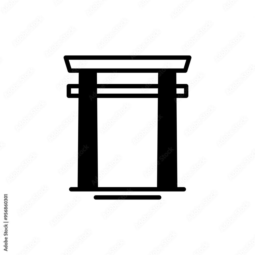 Icon Building japan big gate symbols editable file Icon Building japan big gate symbols editable file