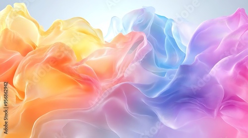 Abstract Background of Colorful Flowing Fabric