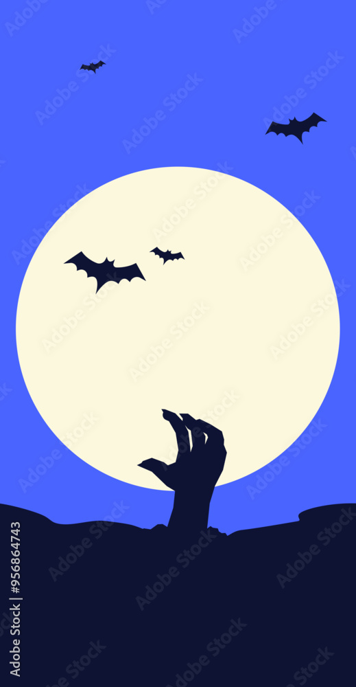 Fototapeta premium Halloween template. Zombie hand symbol.