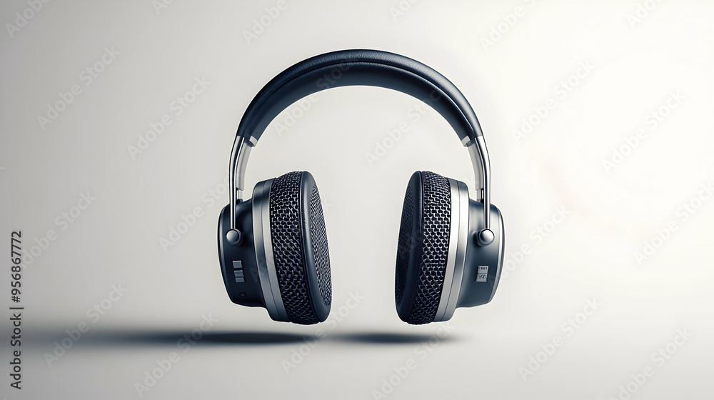 Isolated Headphones and Microphone Vector concept as A minimalist vector image of headphones and a microphone isolated on a white background representing online communication in education. The element Isolated Headphones and Microphone Vector concept as A minimalist vector image of headphones and a microphone isolated on a white background representing online communication in education. The element