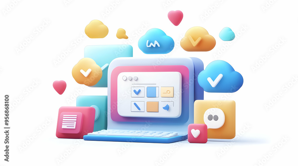Isolated Online Collaboration Tools Vector concept as A vector image of isolated online collaboration tools including a chat bubble and calendar on a white background. The design is sleek and modern p Isolated Online Collaboration Tools Vector concept as A vector image of isolated online collaboration tools including a chat bubble and calendar on a white background. The design is sleek and modern p
