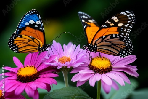 Butterflies, fluttering wings, wildflower fields create a lively scene of natureâ€™s harmony