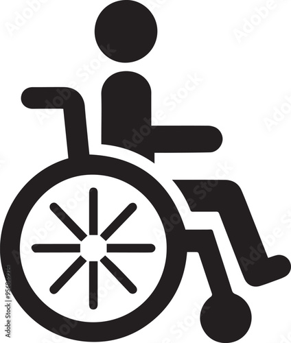 wheelchair silhouette vector, Man on a wheelchair silhouette