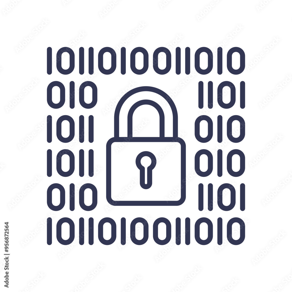 A padlock surrounded by binary code, symbolizing data security and encryption. A padlock surrounded by binary code, symbolizing data security and encryption.