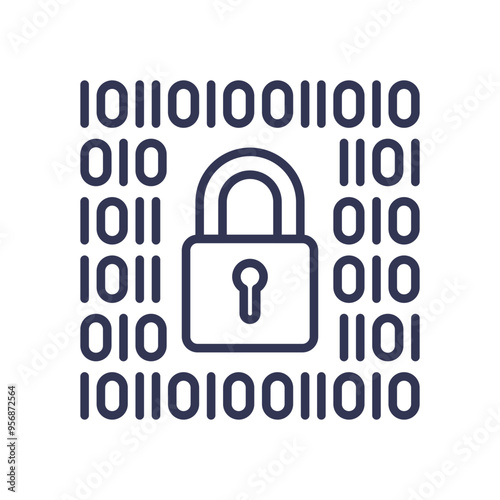 A padlock surrounded by binary code, symbolizing data security and encryption.