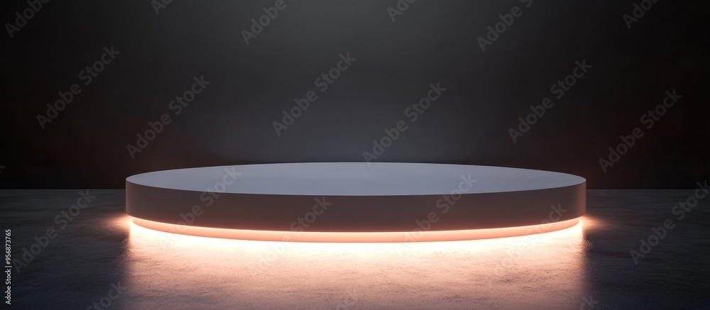 Display pedestal design platform illuminated blank product stand 3D rendering Display pedestal design platform illuminated blank product stand 3D rendering