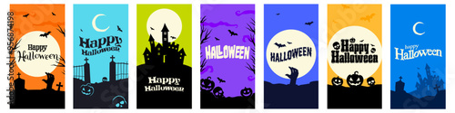 Halloween template set. Halloween lettering collection.