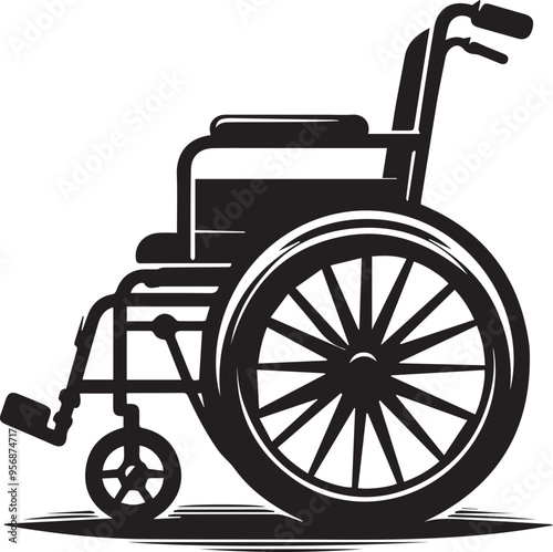 wheelchair silhouette vector, Man on a wheelchair silhouette