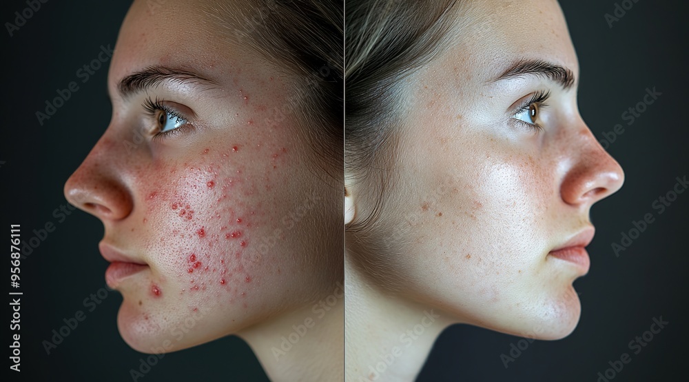 Before and after images of the skin on a womans face,Dramatic Before ...