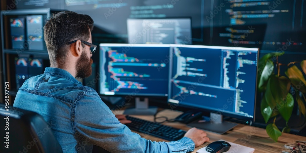 A software engineer debugging code related to a data structure implementation, ensuring functionality and efficiency A software engineer debugging code related to a data structure implementation, ensuring functionality and efficiency