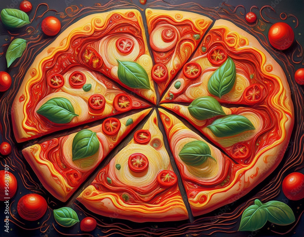 Fototapeta premium Close-up of a margherita pizza