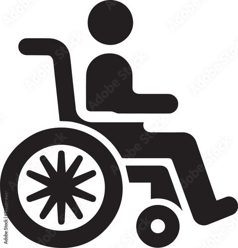 wheelchair silhouette vector, Man on a wheelchair silhouette