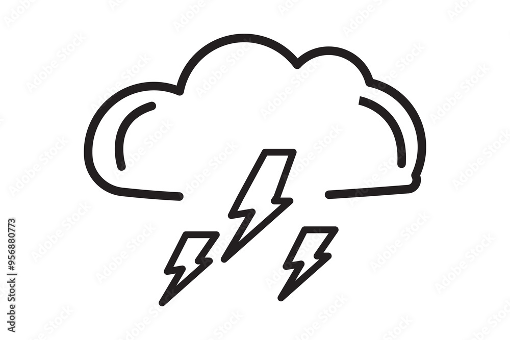 Thunderstorm icon. Vector and glyph Thunderstorm icon. Vector and glyph