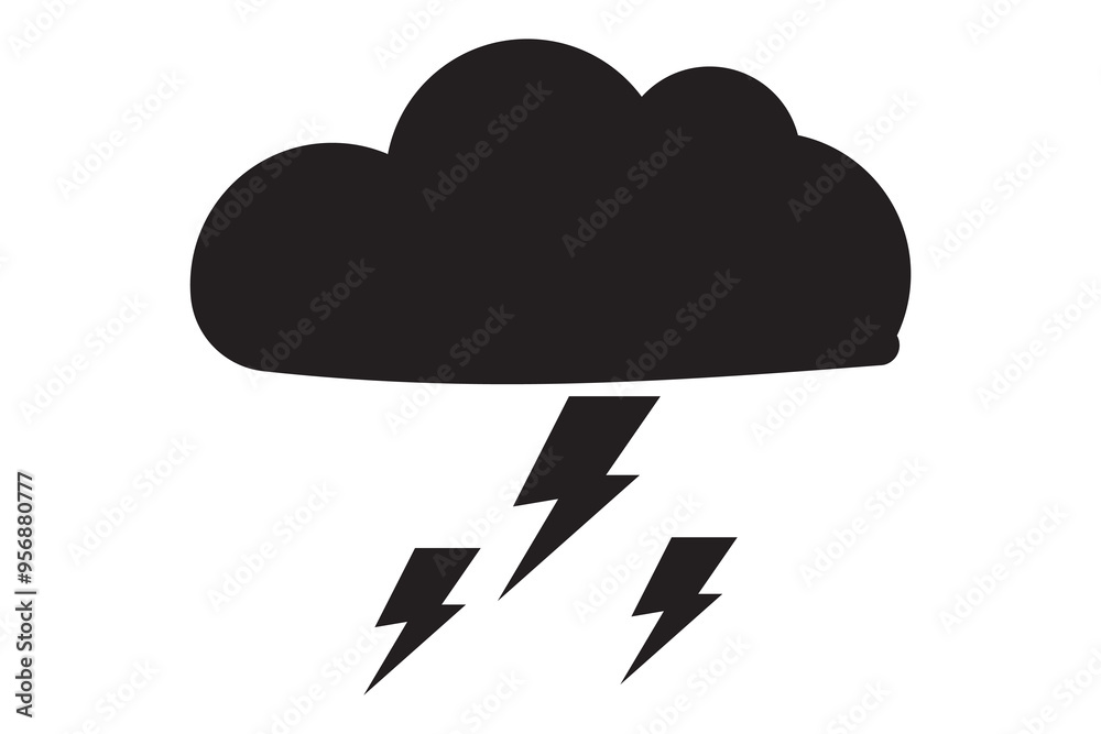 Thunderstorm icon. Vector and glyph Thunderstorm icon. Vector and glyph