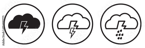 Thunderstorm icon. Vector and glyph