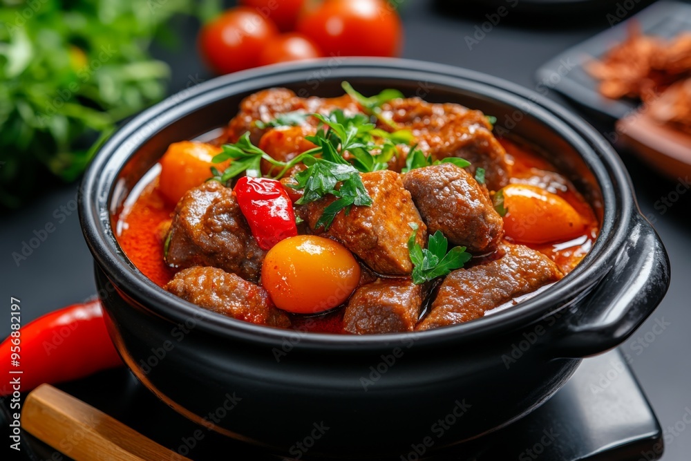 National cuisine, hearty stews, fragrant spices highlight the warmth and comfort of home-cooked meals